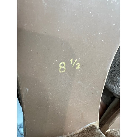 Diba True Casa Loma Up Front Stack Booties Sz 8.5 Champagne Leather Ankle Strap - Picture 6 of 11